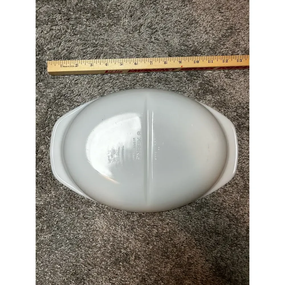 PYREX Vintage Double Sided Milk Glass Casserole Dish bowl